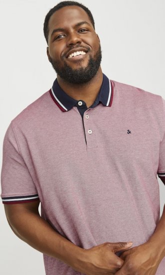 Jack & Jones PAULOS Short Sleeve Polo Rio Red/PS - Polotrøjer - Polotrøjer 2XL-8XL