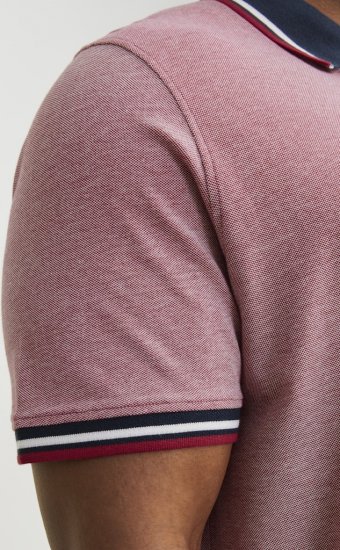 Jack & Jones PAULOS Short Sleeve Polo Rio Red/PS - Polotrøjer - Polotrøjer 2XL-8XL