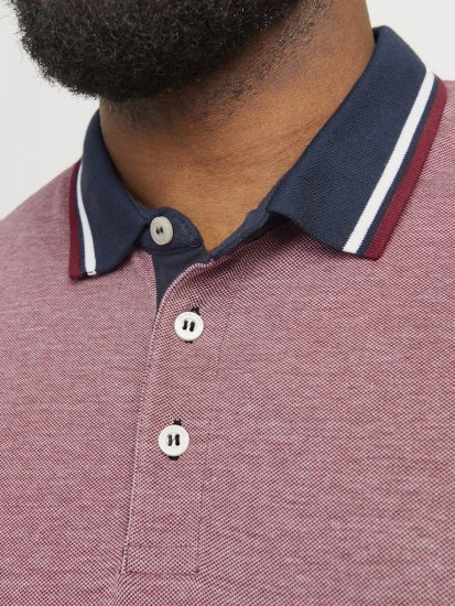 Jack & Jones PAULOS Short Sleeve Polo Rio Red/PS - Polotrøjer - Polotrøjer 2XL-8XL