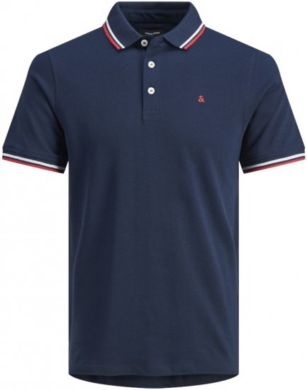 Jack & Jones PAULOS Short Sleeve Polo Navy Blazer - Polotrøjer - Polotrøjer 2XL-8XL