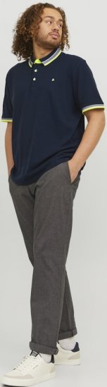 Jack & Jones PAULOS Short Sleeve Polo Dark Navy/NEON - Polotrøjer - Polotrøjer 2XL-8XL