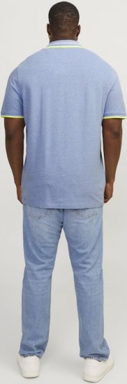 Jack & Jones PAULOS Short Sleeve Polo Light Blue/NEON - Polotrøjer - Polotrøjer 2XL-8XL