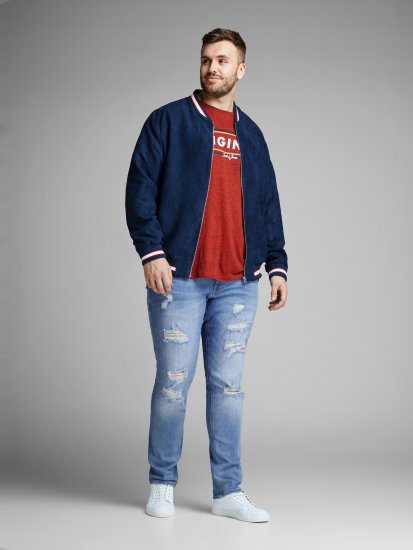 Jack & Jones Liam Jeans Blue Denim - Jeans og bukser - Herrejeans og bukser i store størrelser W40-W70