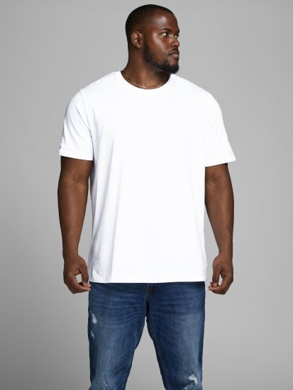 Jack & Jones Organic Basic T-shirt White - T-shirts - T-shirts i store størrelser - 2XL-14XL