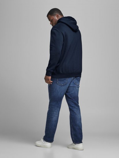 Jack & Jones Elogo Sweat Hood Navy Blazer - Trøjer og hættetrøjer - Trøjer og Hættetrøjer i store størrelser - 2XL-14XL