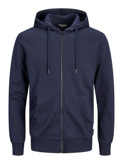 Jack & Jones Basic Sweat Zip Hood Navy Blazer - Trøjer og hættetrøjer - Trøjer og Hættetrøjer i store størrelser - 2XL-14XL