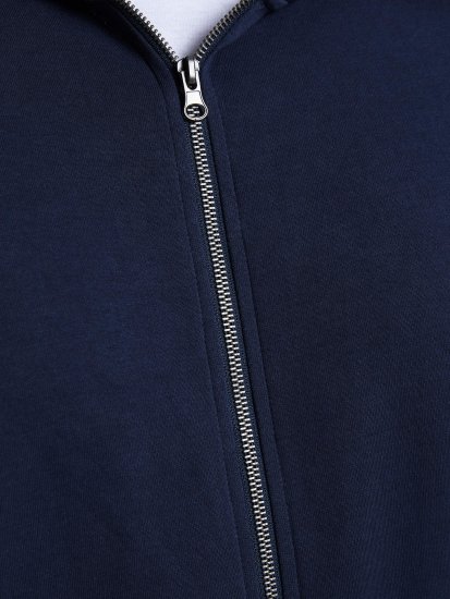 Jack & Jones Basic Sweat Zip Hood Navy Blazer - Trøjer og hættetrøjer - Trøjer og Hættetrøjer i store størrelser - 2XL-14XL