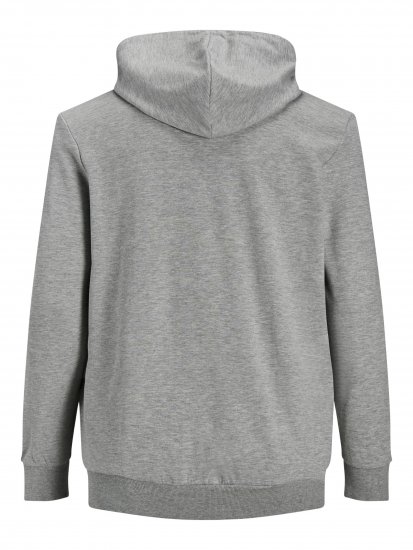 Jack & Jones Basic Sweat Zip Hood Light Grey Melange - Trøjer og hættetrøjer - Trøjer og Hættetrøjer i store størrelser - 2XL-14XL