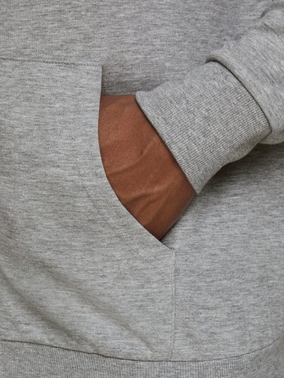 Jack & Jones Basic Sweat Zip Hood Light Grey Melange - Trøjer og hættetrøjer - Trøjer og Hættetrøjer i store størrelser - 2XL-14XL