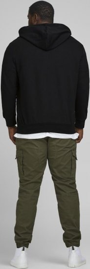 Jack & Jones Basic Sweat Zip Hood Black - Trøjer og hættetrøjer - Trøjer og Hættetrøjer i store størrelser - 2XL-14XL