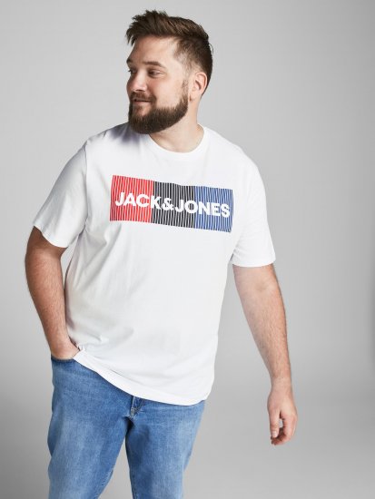 Jack & Jones JJECORP Logo Play T-Shirt White - T-shirts - T-shirts i store størrelser - 2XL-14XL