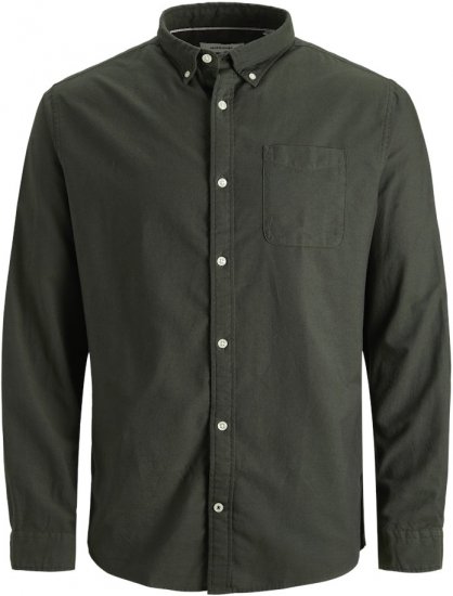Jack & Jones OXFORD LS Shirt Green - Skjorter - Skjorter til store mænd 2XL- 8XL