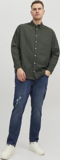 Jack & Jones OXFORD LS Shirt Green - Skjorter - Skjorter til store mænd 2XL- 8XL