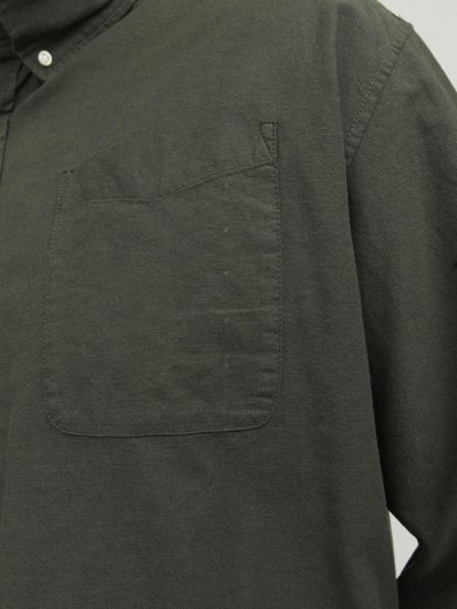 Jack & Jones OXFORD LS Shirt Green - Skjorter - Skjorter til store mænd 2XL- 8XL