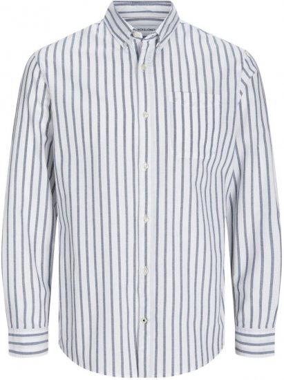 Jack & Jones OXFORD LS Shirt Striped Ensign Blue - Skjorter - Skjorter til store mænd 2XL- 8XL