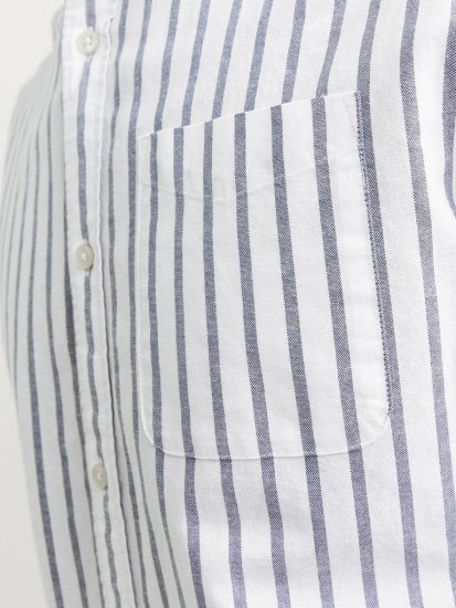Jack & Jones OXFORD LS Shirt Striped Ensign Blue - Skjorter - Skjorter til store mænd 2XL- 8XL