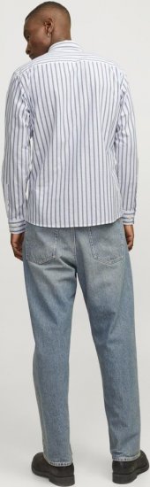 Jack & Jones OXFORD LS Shirt Striped Ensign Blue - Skjorter - Skjorter til store mænd 2XL- 8XL