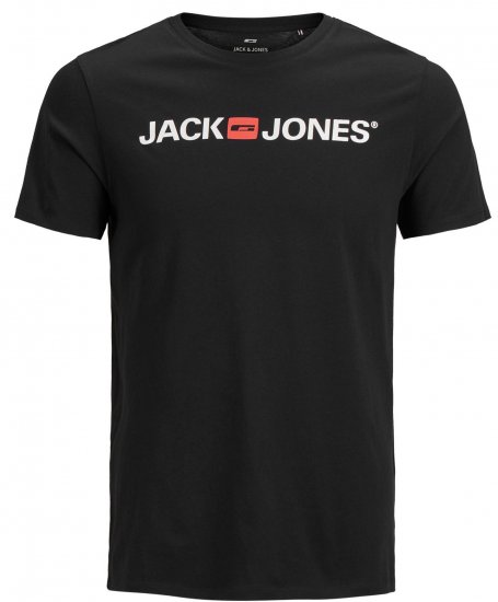 Jack & Jones JJECORP LOGO T-Shirt Black - T-shirts - T-shirts i store størrelser - 2XL-14XL