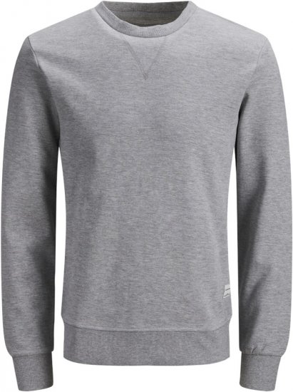 Jack & Jones Basic Sweatshirt Light Grey Melange - Trøjer og hættetrøjer - Trøjer og Hættetrøjer i store størrelser - 2XL-14XL