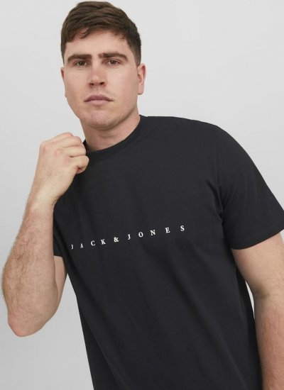 Jack & Jones STAR T-Shirt Black - T-shirts - T-shirts i store størrelser - 2XL-14XL