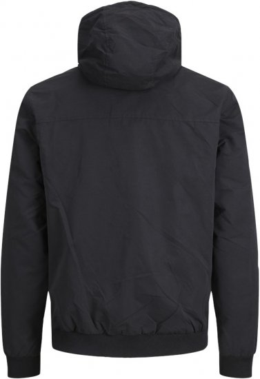 Jack & Jones RUSH SOLID Bomber Jacket with Hood Black - Jakker - Jakker i store størrelser, 2XL- 12XL