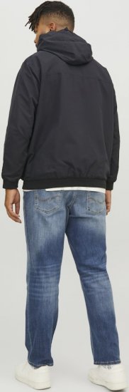 Jack & Jones RUSH SOLID Bomber Jacket with Hood Black - Jakker - Jakker i store størrelser, 2XL- 12XL
