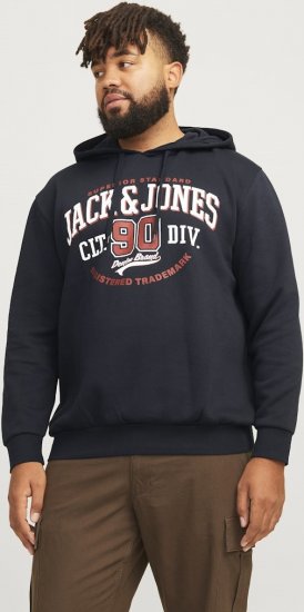 Jack & Jones 2 COL LOGO Hoodie Dark Navy - Trøjer og hættetrøjer - Trøjer og Hættetrøjer i store størrelser - 2XL-14XL