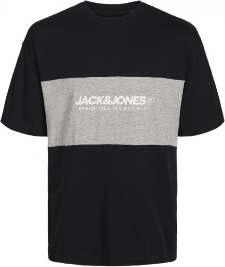 Jack & Jones LEGACY BLOCKING T-Shirt Black - T-shirts - T-shirts i store størrelser - 2XL-14XL