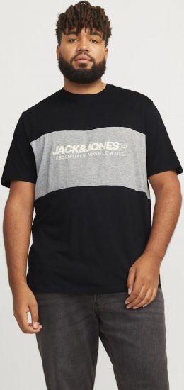 Jack & Jones LEGACY BLOCKING T-Shirt Black - T-shirts - T-shirts i store størrelser - 2XL-14XL