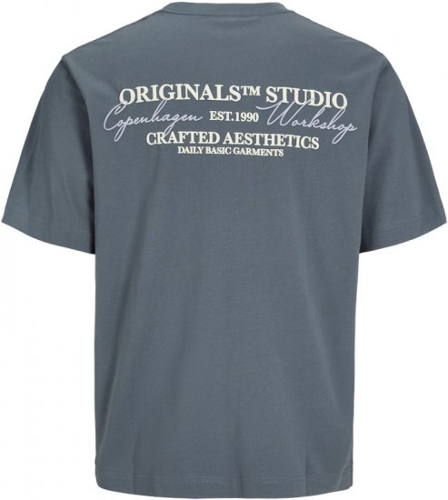 Jack & Jones Lington Crew Neck T-Shirt Grey - T-shirts - T-shirts i store størrelser - 2XL-14XL