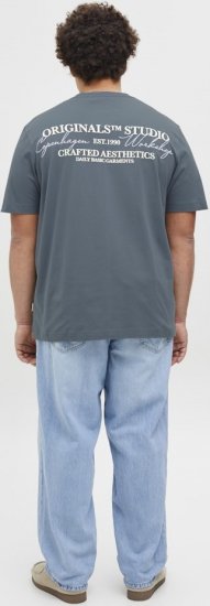 Jack & Jones Lington Crew Neck T-Shirt Grey - T-shirts - T-shirts i store størrelser - 2XL-14XL