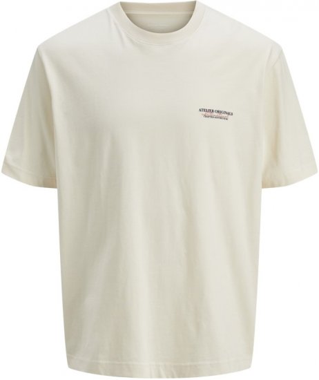 Jack & Jones Lington Crew Neck T-Shirt White - T-shirts - T-shirts i store størrelser - 2XL-14XL