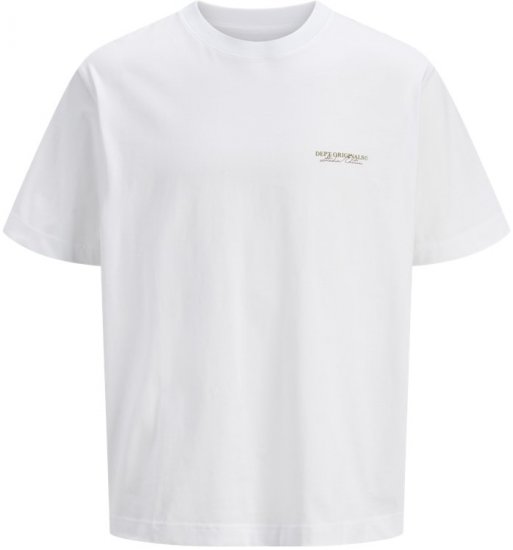 Jack & Jones Lington Crew Neck T-Shirt Bright White - T-shirts - T-shirts i store størrelser - 2XL-14XL