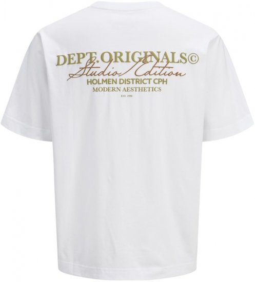 Jack & Jones Lington Crew Neck T-Shirt Bright White - T-shirts - T-shirts i store størrelser - 2XL-14XL