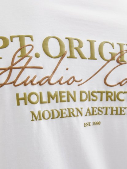 Jack & Jones Lington Crew Neck T-Shirt Bright White - T-shirts - T-shirts i store størrelser - 2XL-14XL