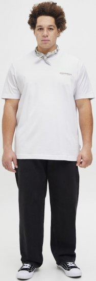 Jack & Jones Lington Crew Neck T-Shirt Bright White - T-shirts - T-shirts i store størrelser - 2XL-14XL