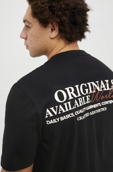 Jack & Jones Lington Crew Neck T-Shirt Black - T-shirts - T-shirts i store størrelser - 2XL-14XL