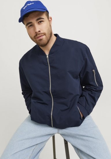 Jack & Jones RUSH Bomber Jacket Navy Blazer - Jakker - Jakker i store størrelser, 2XL- 12XL