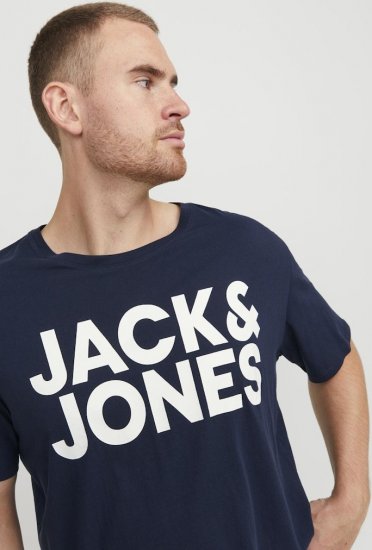 Jack & Jones CORP Logo T-Shirt Navy Blazer - T-shirts - T-shirts i store størrelser - 2XL-14XL