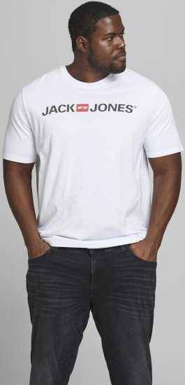 Jack & Jones JJECORP LOGO T-Shirt White - T-shirts - T-shirts i store størrelser - 2XL-14XL