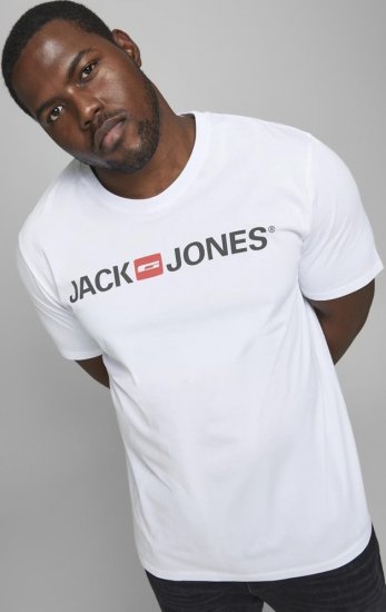 Jack & Jones JJECORP LOGO T-Shirt White - T-shirts - T-shirts i store størrelser - 2XL-14XL