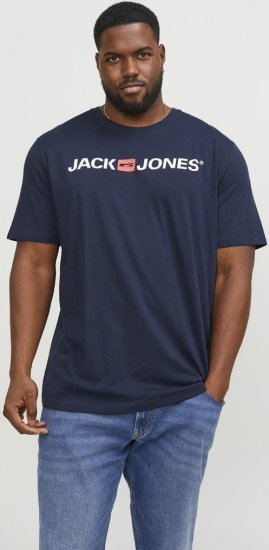 Jack & Jones Corp Logo Crew Neck T-Shirt Navy Blazer - T-shirts - T-shirts i store størrelser - 2XL-14XL