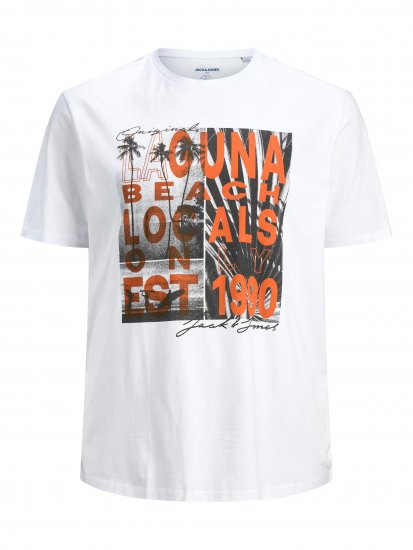 Jack & Jones Rocto T-shirt White - T-shirts - T-shirts i store størrelser - 2XL-14XL