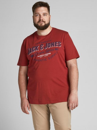 Jack & Jones JJELOGO TEE Red - T-shirts - T-shirts i store størrelser - 2XL-14XL