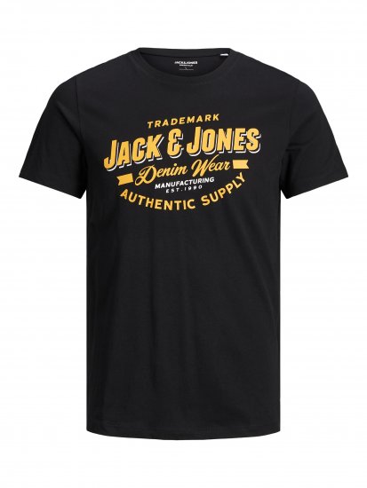 Jack & Jones JJELOGO TEE Black - T-shirts - T-shirts i store størrelser - 2XL-14XL