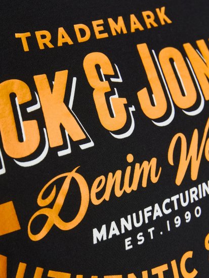 Jack & Jones JJELOGO TEE Black - T-shirts - T-shirts i store størrelser - 2XL-14XL