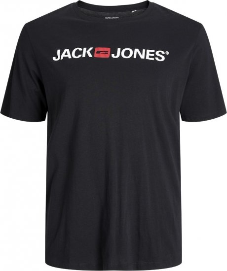 Jack & Jones Corp Logo Crew Neck T-Shirt Black - T-shirts - T-shirts i store størrelser - 2XL-14XL