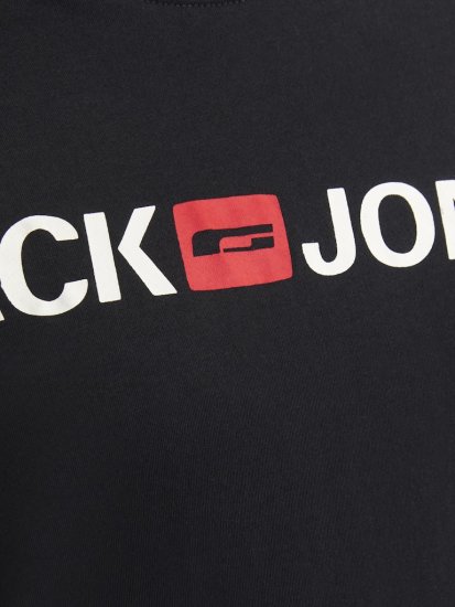 Jack & Jones Corp Logo Crew Neck T-Shirt Black - T-shirts - T-shirts i store størrelser - 2XL-14XL