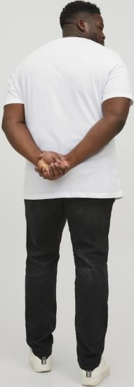Jack & Jones CORP Logo T-Shirt White w Large Black Print - T-shirts - T-shirts i store størrelser - 2XL-14XL