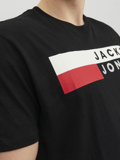 Jack & Jones CORP Logo T-Shirt Black/PLAY 4 - T-shirts - T-shirts i store størrelser - 2XL-14XL
